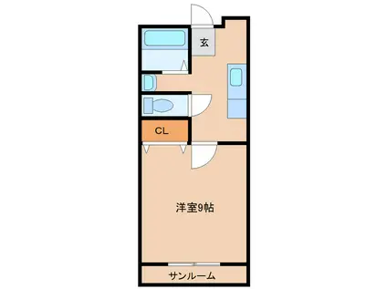 グランコート富山(1DK/3階)の間取り写真