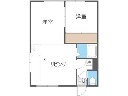 ファミール三上B(2LDK/2階)の間取り写真