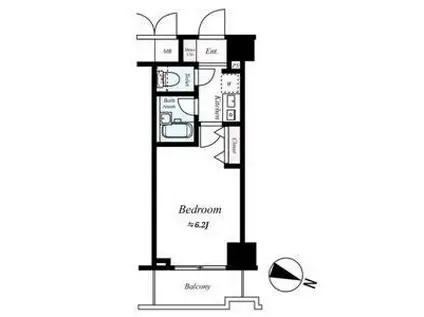 エスリード三宮フラワーロード(1K/14階)の間取り写真