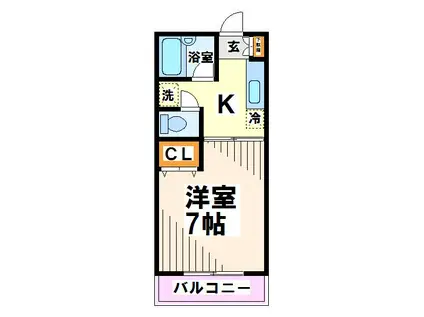 コーポソアラ(1K/2階)の間取り写真