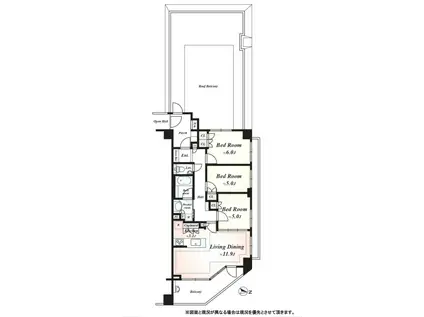 アールブラン大井町ミュゼ(3LDK/6階)の間取り写真