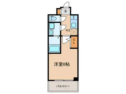 エスリード神戸大倉山ヒルズ(1K/11階)の間取り写真