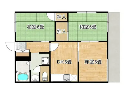 フレグランス黒鳥(3DK/1階)の間取り写真