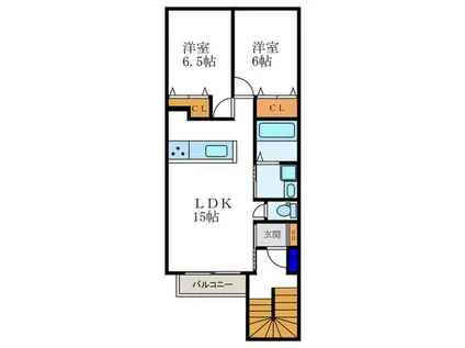 プライベートレジデンス植物園前(2LDK/2階)の間取り写真