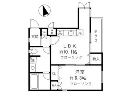 ヴィラあざみ(1LDK/1階)の間取り写真