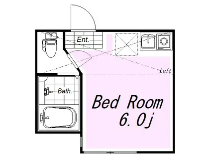 ユナイト追浜ヴィーナス(ワンルーム/1階)の間取り写真