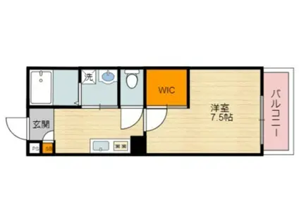 ステージSODAII(1K/2階)の間取り写真