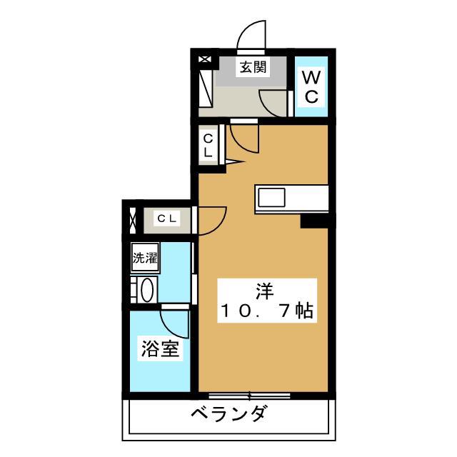 プレミアス(ワンルーム/2階)の間取り写真