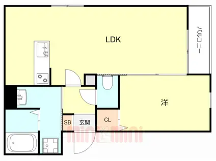 BB SONODA(1LDK/1階)の間取り写真