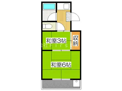 ハイツパープル(1K/2階)の間取り写真