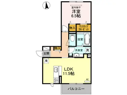 モア・サンハイム(1LDK/2階)の間取り写真