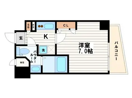 エスリード大阪城公園(1K/12階)の間取り写真