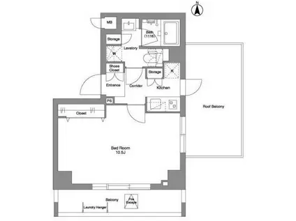 コンフォリア西馬込HILLSIDE(1K/3階)の間取り写真