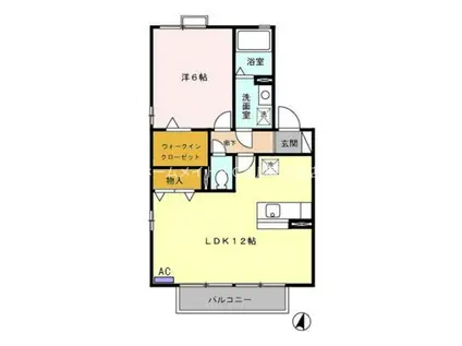 ハイツ蔵子(1LDK/2階)の間取り写真