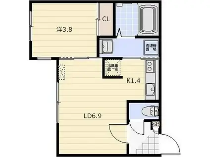 GRAN LOTUS(1LDK/3階)の間取り写真