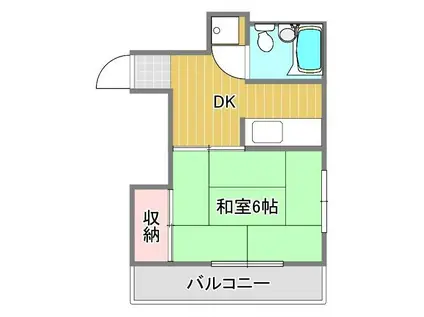 メゾンクレハ(1DK/3階)の間取り写真