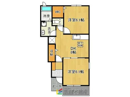 プレッソ 吉野ヶ里II(2DK/1階)の間取り写真