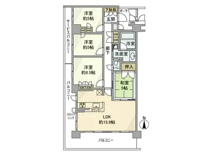 マークスゲート京都サウス(4LDK/5階)の間取り写真