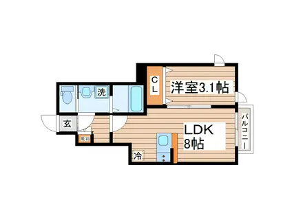 ディアコートII A棟(1LDK/1階)の間取り写真