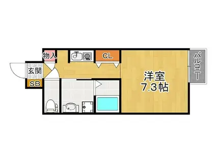 CHOUCHOU中宮(ワンルーム/2階)の間取り写真