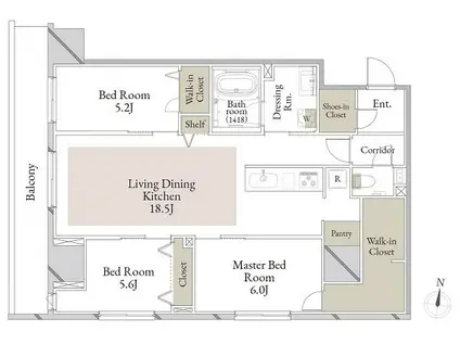 スカイテラス南大塚(3LDK/13階)の間取り写真