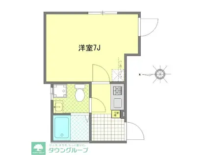 練馬区高野台422共同(1K/1階)の間取り写真