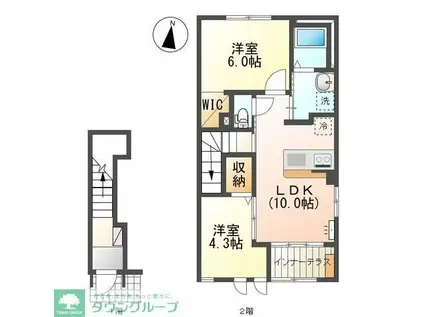 ロコ テラス(2LDK/2階)の間取り写真