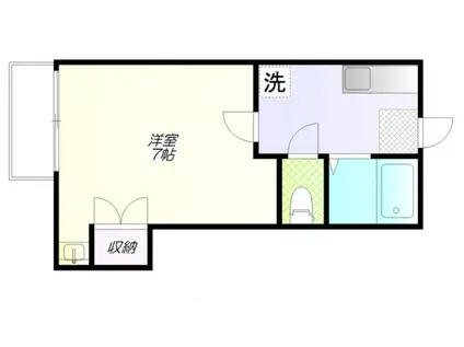 コーポかしわ(1K/1階)の間取り写真