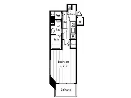 ガーラ新宿西落合(1K/4階)の間取り写真