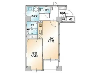 マルメゾン浅草橋(1DK/3階)の間取り写真