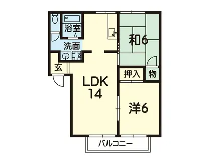 アスガードレジデンスC(2LDK/2階)の間取り写真
