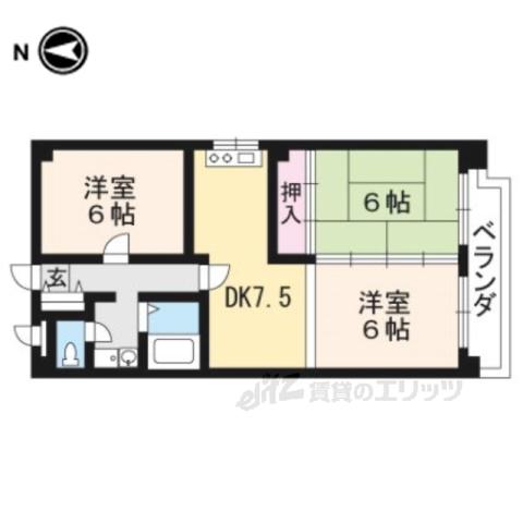 プラムタウンイマイ(3LDK/4階)の間取り写真