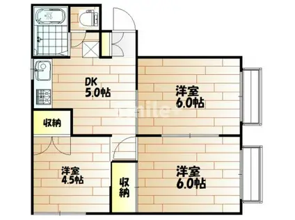 エクセルハイム(3DK/2階)の間取り写真