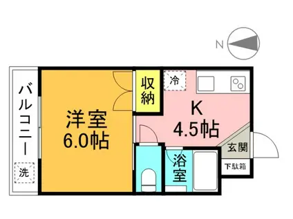 リザハウス宇品(1DK/3階)の間取り写真