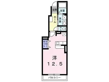 アイネパウゼII(ワンルーム/1階)の間取り写真