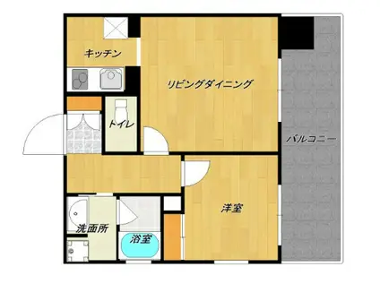 カルム吉塚(1LDK/3階)の間取り写真