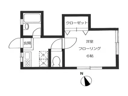 パミドール(1K/1階)の間取り写真