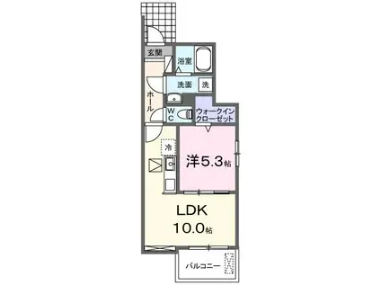 湊町1丁目アパート(1LDK/1階)の間取り写真