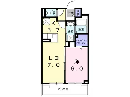 メゾン・レジュイット(1LDK/3階)の間取り写真