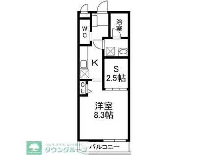 VIVACE VI(1SK/1階)の間取り写真