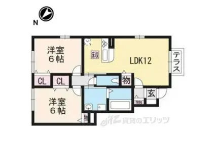 ブランカコート(2LDK/1階)の間取り写真