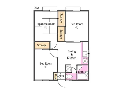 CASAイースト(3DK/1階)の間取り写真