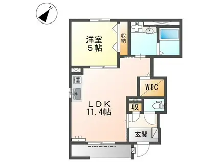 仮西宮市甲子園町アパート工事(1LDK/1階)の間取り写真