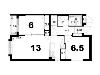 ノヴァ白石-II(2LDK/4階)の間取り写真