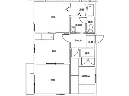 嶋ハイツ(3DK/2階)の間取り写真