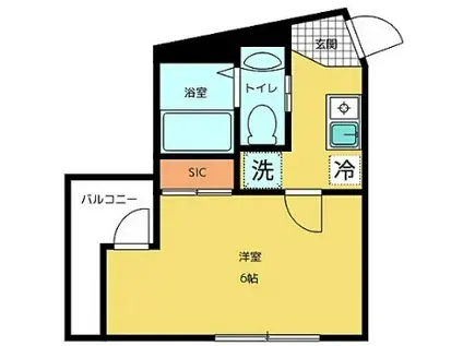 コーポランセ中野(1K/1階)の間取り写真
