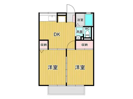 シティハイムMK(2DK/2階)の間取り写真
