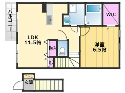 パルフェ和泉(1LDK/2階)の間取り写真