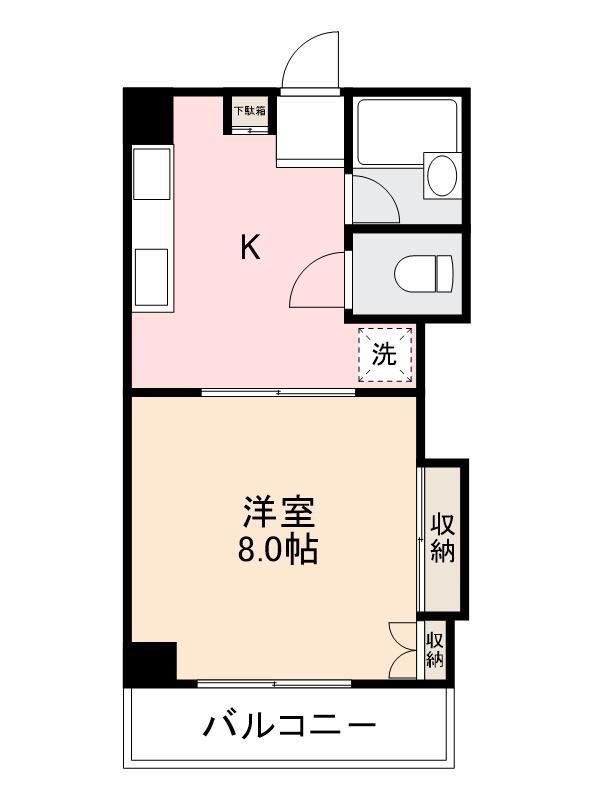 エーブル志度(1DK/2階)の間取り写真