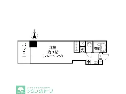 花園パークマンション(ワンルーム/4階)の間取り写真